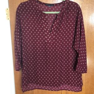 Maroonish plumish patterned blouse
